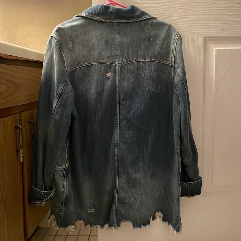 Free People Distressed Jean Jacket - Picture 3 of 5
